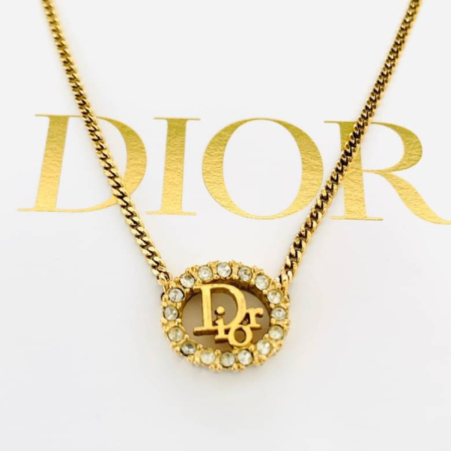 DIOR ネックレス　チョーカー　ストーン　キラキラ　ロゴ