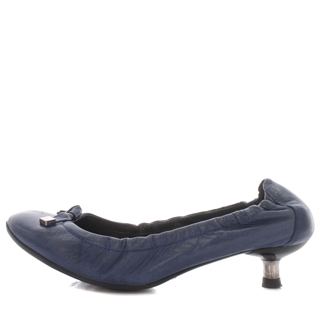 TOD'S(トッズ)のトッズ TOD'S パンプス レザー リボン 35.5 22.5cm 青  レディースの靴/シューズ(ハイヒール/パンプス)の商品写真