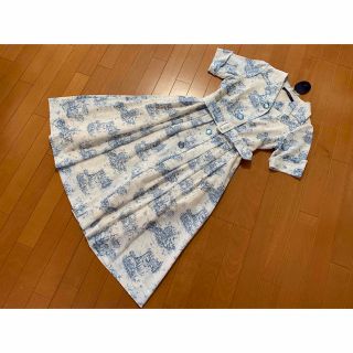 新品☆ アンアナザーアンジェラスのトワルドジュイ風柄シャツロングワンピース