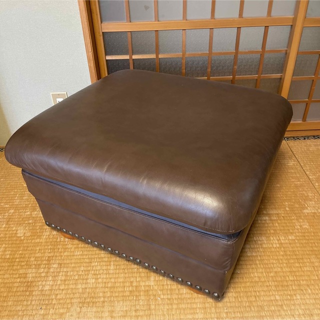 大塚家具　本革　オットマン　ブラウン