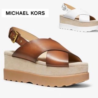 マイケルコース(Michael Kors)の超美品 マイケルコース 厚底サンダル ケイトスペード ステラマッカートニー 茶(サンダル)