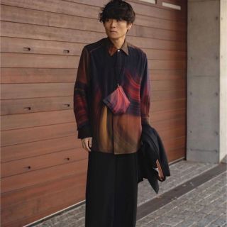 masu 20aw marble print shirts シャツ　46