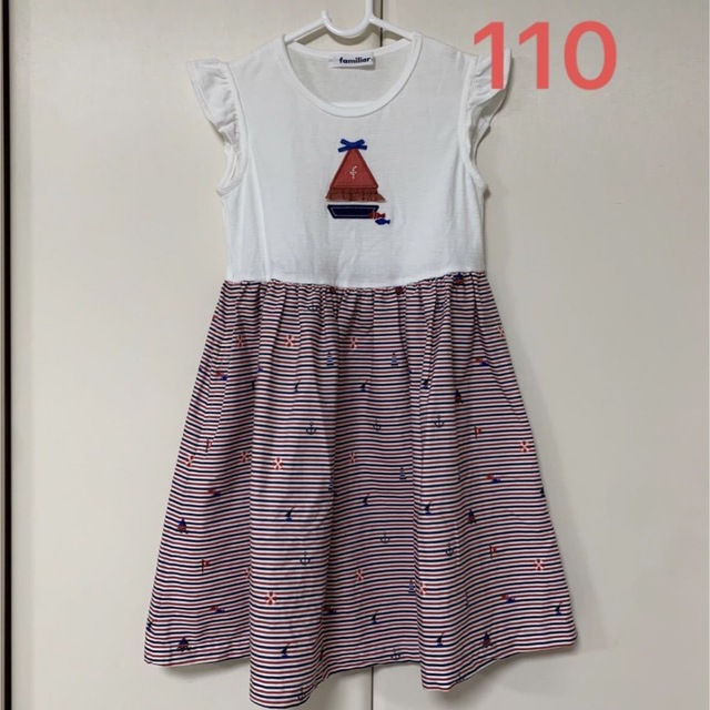 familiar(ファミリア)のファミリア　半袖ワンピース　110 キッズ/ベビー/マタニティのキッズ服女の子用(90cm~)(ワンピース)の商品写真