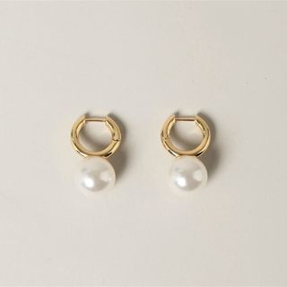 ドゥーズィエムクラス(DEUXIEME CLASSE)の【p53】pearl hoop pierce 18k gold-plated (ピアス)