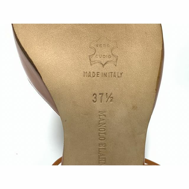 MANOLO BLAHNIK(マノロブラニク)のマノロブラニク 37.5≒24.5cm パンプス サンダル 茶 mcu レディースの靴/シューズ(ハイヒール/パンプス)の商品写真