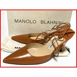 マノロブラニク(MANOLO BLAHNIK)のマノロブラニク 37.5≒24.5cm パンプス サンダル 茶 mcu(ハイヒール/パンプス)