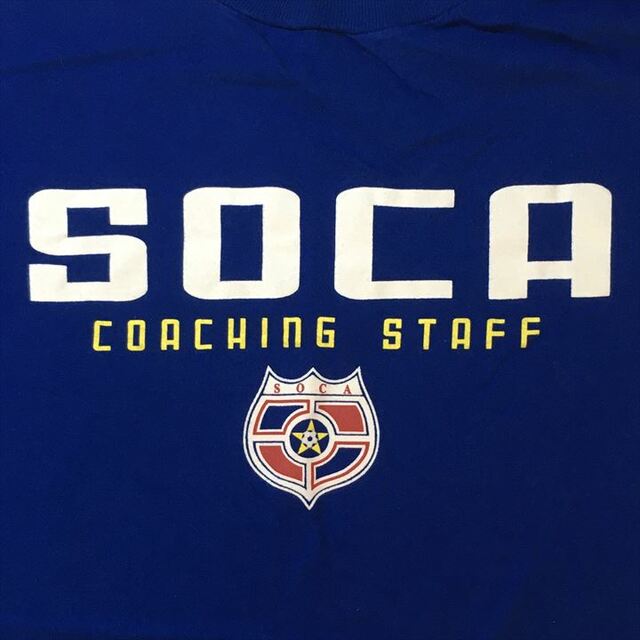 adidas(アディダス)の90s 古着 アディダス Tシャツ SOCA サッカー 三本線ロゴ ゆるダボ L メンズのトップス(Tシャツ/カットソー(半袖/袖なし))の商品写真