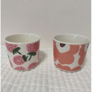 マリメッコ(marimekko)のマリメッコmarimekko　ラテマグ　マンシッカ　ピンク　ウニッコ　ピンク(グラス/カップ)