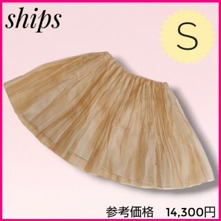 シップス(SHIPS)のふんわりフェミニン♥️シフォン生地✨ships スカート 膝丈 ピンク S(ひざ丈スカート)