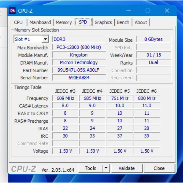 デスクトップ PC用メモリ DDR3 8GB 動作確認済み スマホ/家電/カメラのPC/タブレット(PCパーツ)の商品写真