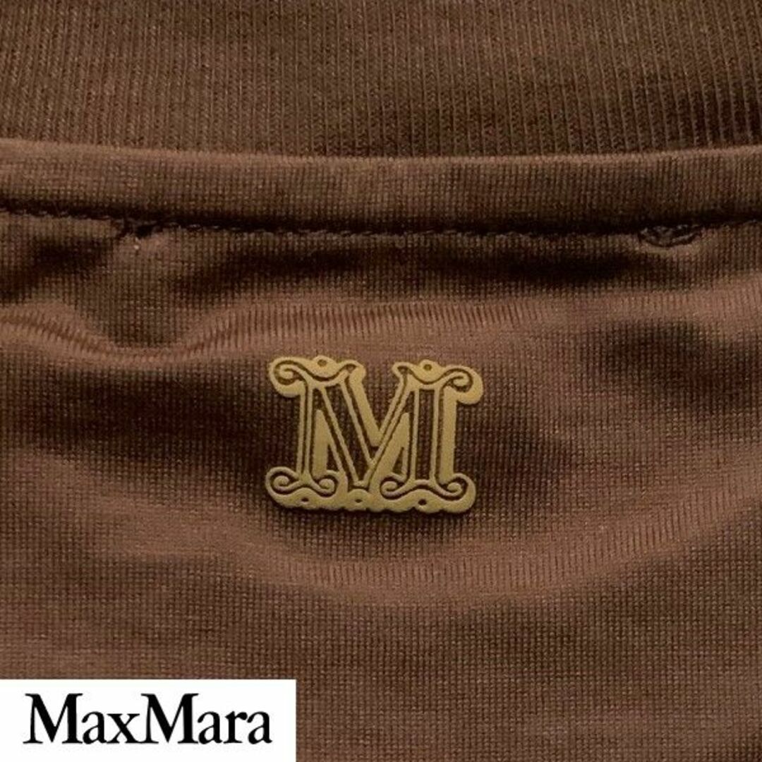 【56%オフ新品S】Max Mara 2023年ロゴ入りTシャツ（茶）送料込み