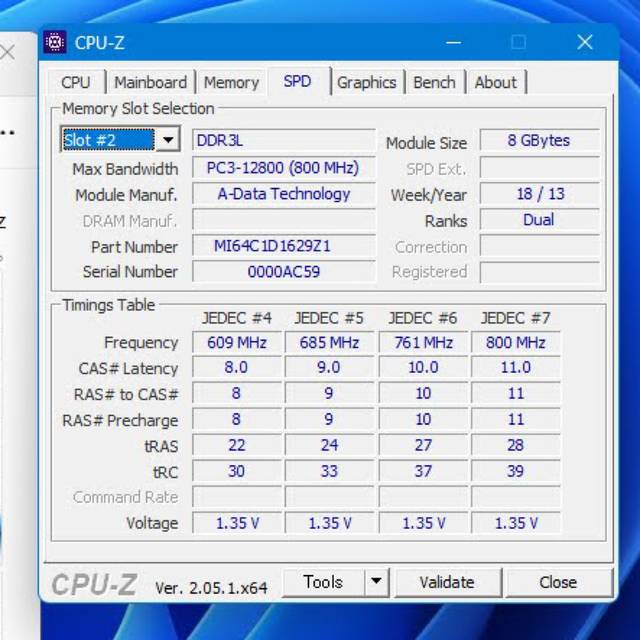 デスクトップ PC用メモリ DDR3L 1600 8GB×2枚 動作確認済み スマホ/家電/カメラのPC/タブレット(PCパーツ)の商品写真