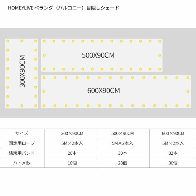 素材とハトメが新改良HOMEYLIVE ベランダ 目隠し シェード 目隠し シェ 1