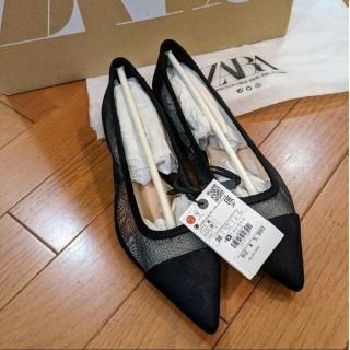 ザラ(ZARA)のZARA☆メッシュ☆フラットパンプス👠新品未使用タグ付き！(ハイヒール/パンプス)