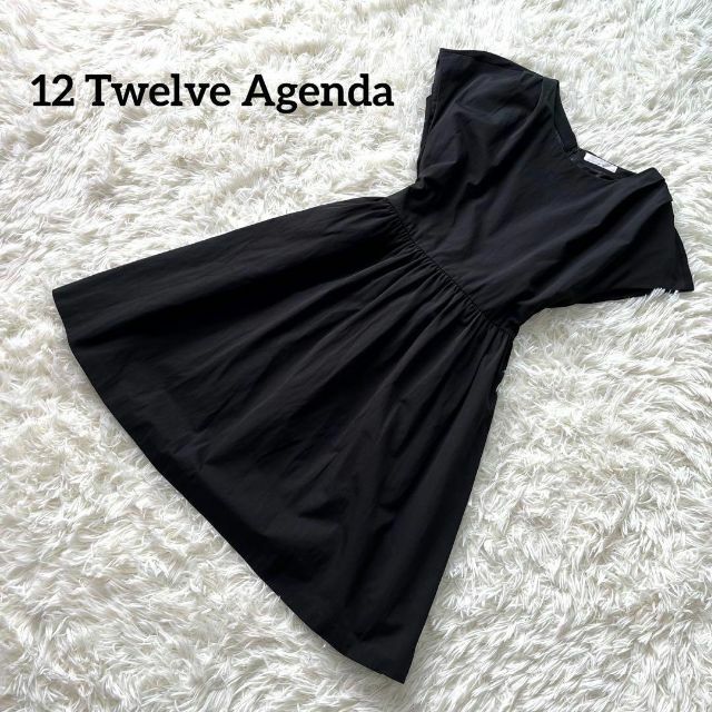 12Twelve Agenda(トゥエルブアジェンダ)の12Twelve Agenda トゥエルブアジェンダ　ワンピース　黒　ブラック レディースのワンピース(ひざ丈ワンピース)の商品写真