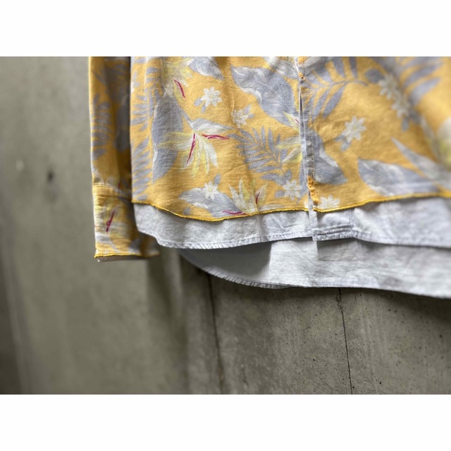 kolor(カラー)のKolor 14ss レイヤードシャツ 花柄 ボタニカル イエロー 長袖 メンズのトップス(Tシャツ/カットソー(七分/長袖))の商品写真
