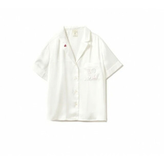 ジェラートピケ(gelato pique)の新品♡サテン モチーフサテンシャツ オフホワイト ルームウェア(ルームウェア)