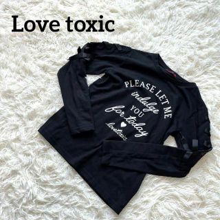 ラブトキシック(lovetoxic)のラブトキシック　Love toxic M 150 Tシャツ 黒　りぼん　ブラック(Tシャツ/カットソー)