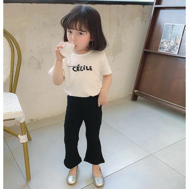 キッズ フレアパンツ 100新品ズボンレギンス女の子柔らかブラック春夏韓国子供服の通販 by irodori|ラクマ 女の子 100 キッズ パンツ 春夏