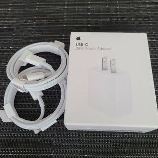 アップル(Apple)のApple純正品 USB-Cアダプタ MHJA3AM/A & typeCケーブル(変圧器/アダプター)