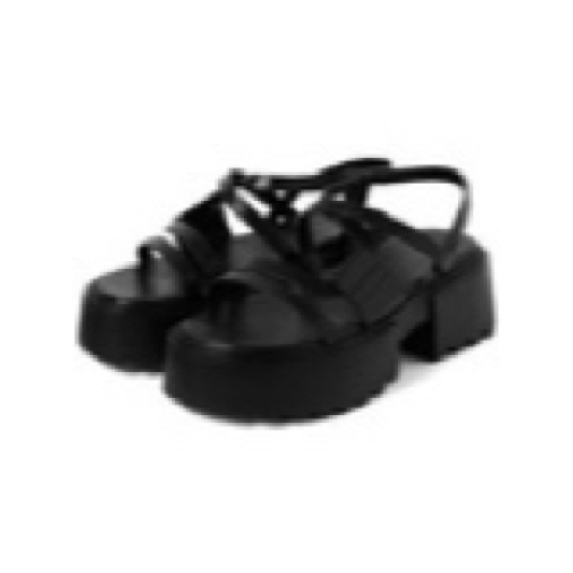 GRL(グレイル)のGRL 厚底ナローストラップレザーサンダル[zr992] ブラック レディースの靴/シューズ(サンダル)の商品写真