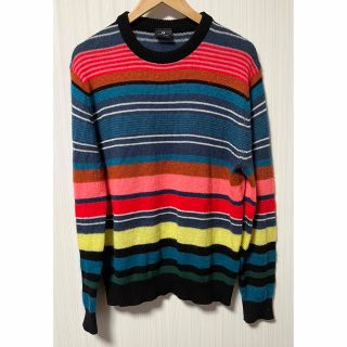 PS PaulSmithマルチストライプ ボーダー ニット 五部袖 XL