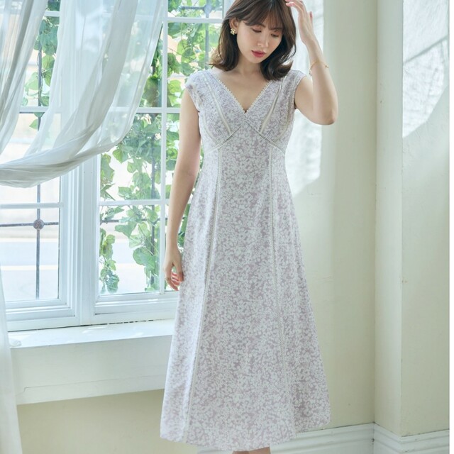 Her lip to - Herlipto♡Lace Trimmed Floral Dress mauveの通販 by ...