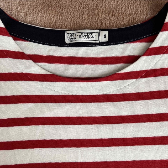 PETIT BATEAU(プチバトー)のpetit bateau ボーダーワンピース　xs 美品 レディースのワンピース(ひざ丈ワンピース)の商品写真