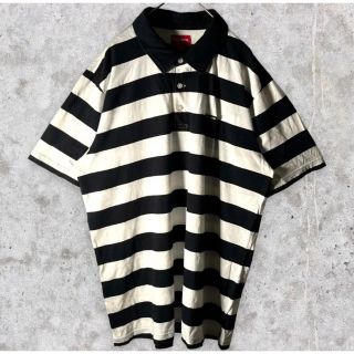 シュプリーム(Supreme)の【人気デザイン】シュプリーム★スモールボックスロゴ入りポロシャツ ボーダー総柄(Tシャツ/カットソー(半袖/袖なし))