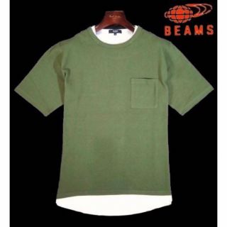 ビームス(BEAMS)の【BEAMS/ビームス】フェイクレイヤード 半袖Tシャツ ・オリーブグリーン・M(Tシャツ/カットソー(半袖/袖なし))