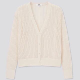 ユニクロ(UNIQLO)のハイツイストコットンショートカーディガン（長袖）(カーディガン)