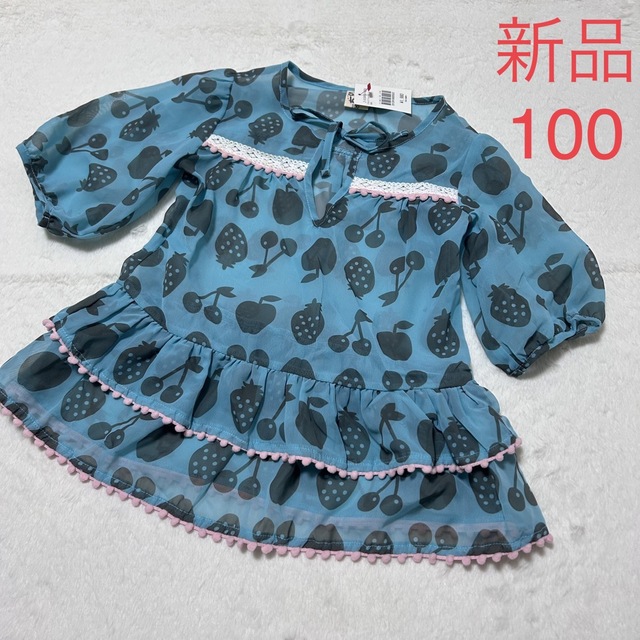 シフォン　プリント　ワンピース キッズ/ベビー/マタニティのキッズ服女の子用(90cm~)(ワンピース)の商品写真