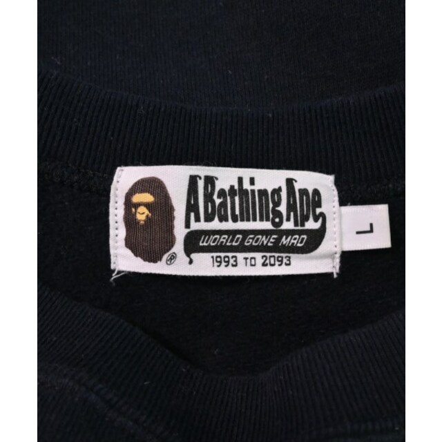 レア　エイプ　A BATHING APE　トレーナー　裏起毛　黒　ブラック　L