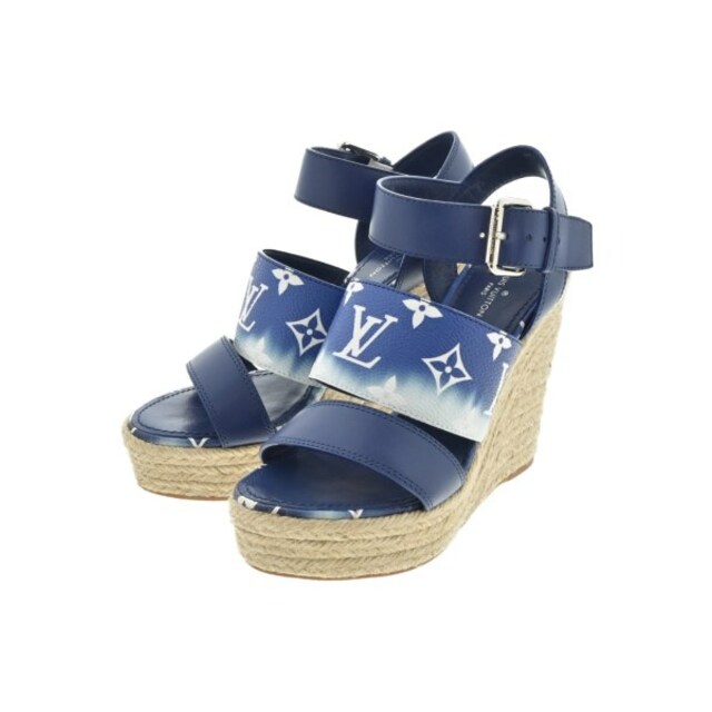 LOUIS VUITTON - LOUIS VUITTON サンダル 35(21.5cm位) 青x白(総柄