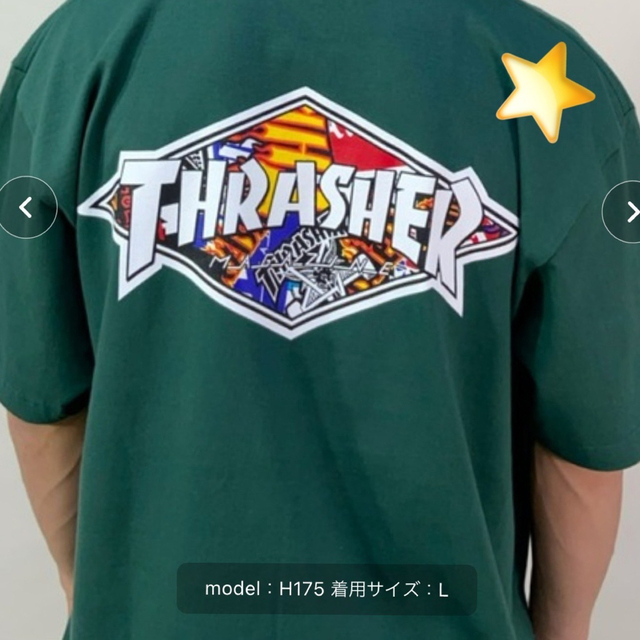 THRASHER(スラッシャー)の新品・未使用・「ムラサキスポーツ別注】THRASHER/グリーン・XL メンズのトップス(Tシャツ/カットソー(七分/長袖))の商品写真