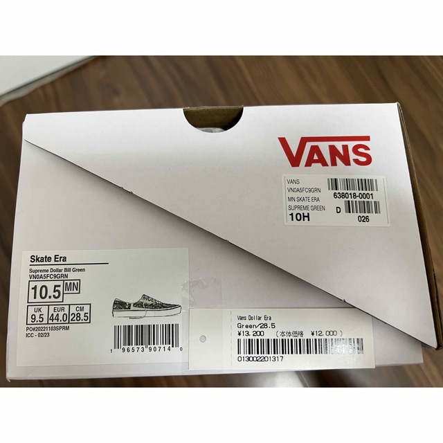 28.5cm US10.5 新品未使用　supreme vans Dollar