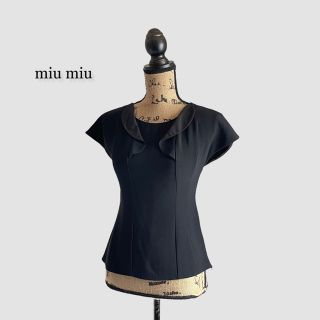 ミュウミュウ(MIU MIU)のmiu miu ミュウミュウ カットソー ブラック(カットソー(半袖/袖なし))