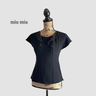 ミュウミュウ(miumiu)のmiu miu ミュウミュウ カットソー ブラック(カットソー(半袖/袖なし))