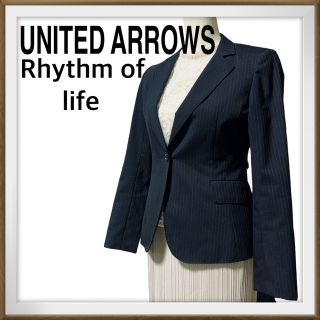 ユナイテッドアローズ(UNITED ARROWS)のRhythm of life ピンストライプ　wool混　シングル　ジャケット(テーラードジャケット)