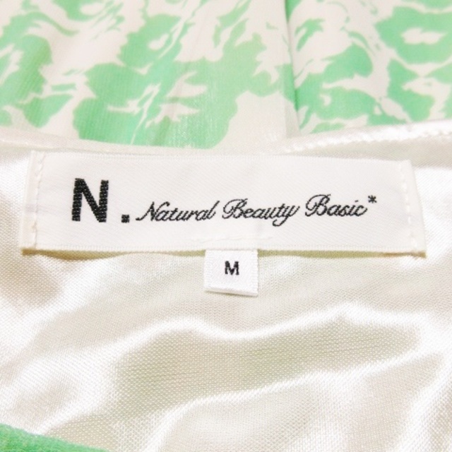 N.Natural beauty basic(エヌナチュラルビューティーベーシック)のN.ナチュラルビューティーベーシック ワンピース ミニ シアー 花柄 M 緑 レディースのワンピース(ミニワンピース)の商品写真