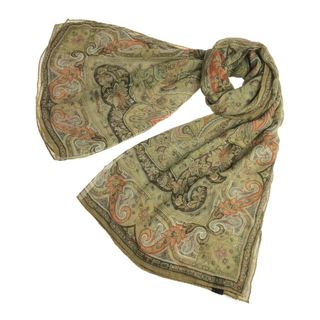 ETRO エトロ シルクシフォン ペイズリー大判スカーフ-eastgate.mk