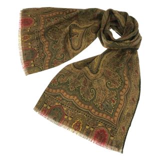 美品 エトロ ETRO ストール ウール シルク ペイズリー柄 レディース
