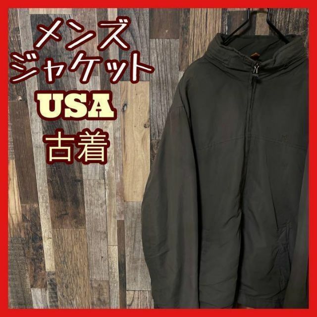 ナイロン ブルゾン メンズ L ブラウン USA 90s 長袖 ジャケット