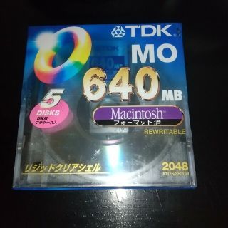 ティーディーケイ(TDK)のTDK MO 640MB 5枚 Macintoshフォーマット(PC周辺機器)