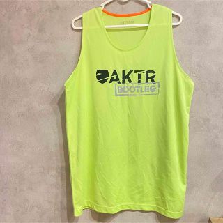 【即日発送】AKTR タンクトップ 蛍光黄色　L相当(バスケットボール)