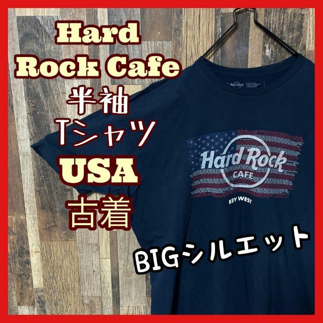 ハードロックカフェ ネイビー プリント メンズ 3XL  半袖 Tシャツ