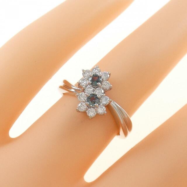 PT フラワー アレキサンドライト リング 0.13CT - specialbedcolchoes