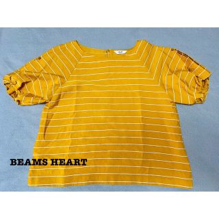 ビームス(BEAMS)のBEAMS HEART ブラウス ボーダー からし色(シャツ/ブラウス(半袖/袖なし))