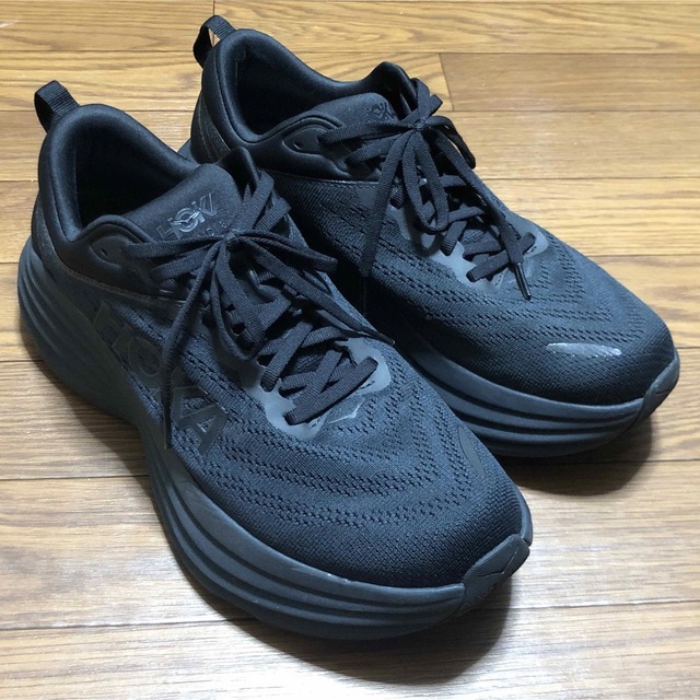 HOKA Bondi 8 Wide・ボンダイ8ワイド・27.5cm・黒・美品 - スニーカー