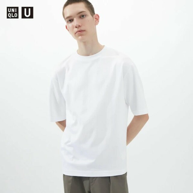 UNIQLO(ユニクロ)のお値下げ中❗UNIQLOUエアリズムコットンオーバーサイズTシャツL ホワイト メンズのトップス(Tシャツ/カットソー(半袖/袖なし))の商品写真